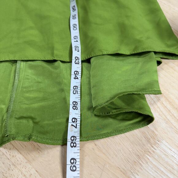 Mac Duggal NWT Plunge Neck Puff Sleeve Beaded Cut Out Gown Green Apple Size 8 - Picture 10 of 11